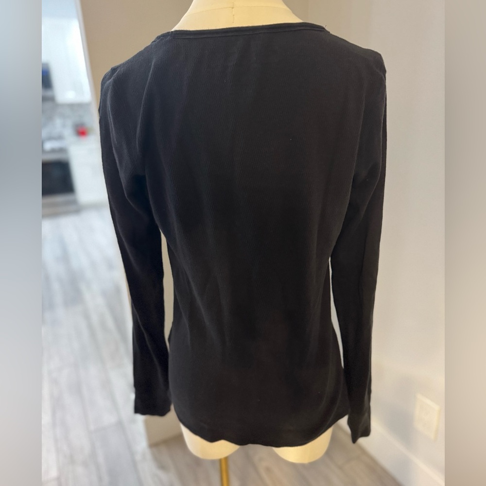 Black boho embroidered long sleeved tee - Picture 4 of 7